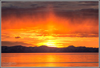 Fiery Great Salt Lake Sunset